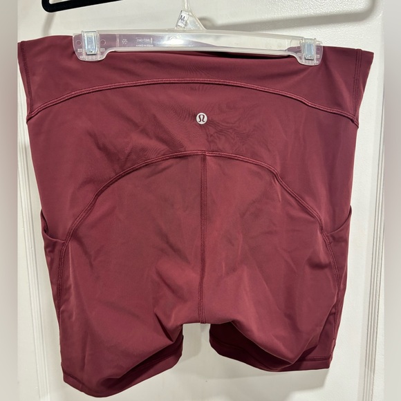 Lululemon Burgundy Biker Shorts - Picture 2 of 3